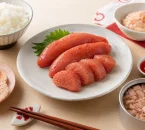 明太子と白ごはん、明太マヨ、ツナ缶、せんべいを並べた福岡の明太子ブランドガイドのイメージ