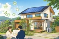 太陽光発電と高断熱設備を備えた久留米市の高性能住宅イラスト