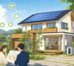 太陽光発電と高断熱設備を備えた久留米市の高性能住宅イラスト