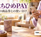 はちひめPAYの紙の商品券との使い分けを案内する買い物の紹介イメージ