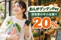 おんがグングンPay2026の20%プレミアム商品券を紹介する買い物イメージ