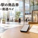 博多駅の商品券を紹介する、商業施設での買い物とスマートフォンのイメージ